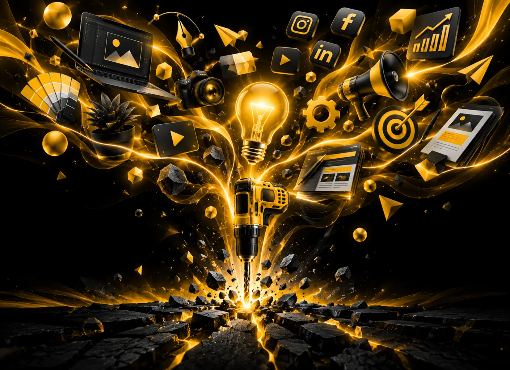 Creative imagery from the Ideas Drill company profile